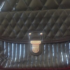Coach Quilted Patent Shoulder Bag in Black